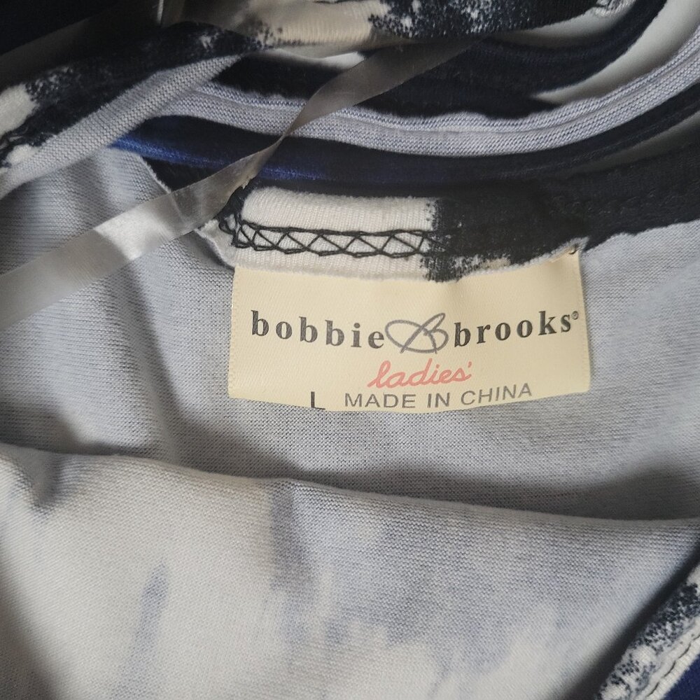 Bobbie Brooks Multicolor Tie Dye Shirt Stretchy Round Neck Rayon Blend Sz L - Picture 3 of 3